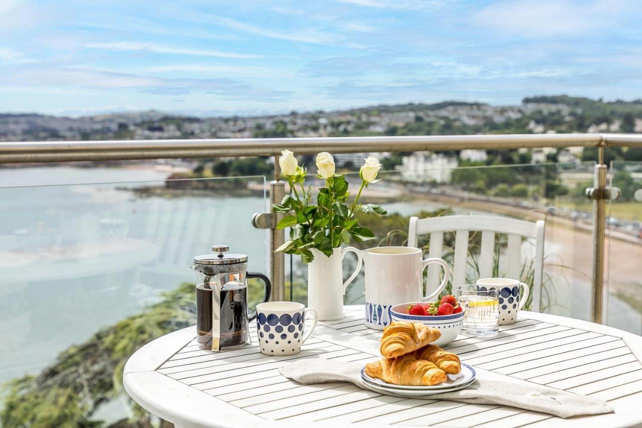 A7 Masts - Striking Beach Bolthole Apartment With Beautiful Sea Views Private Balcony & Parking Torquay Esterno foto